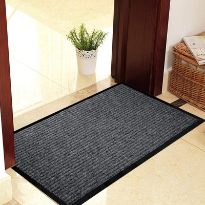 Easy Clean Durable PVC Backing Commercial Striped Welcome Entrance Door Floor Mat for Entry