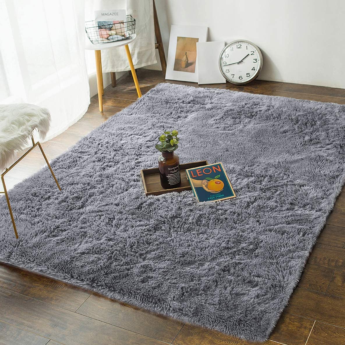 4 x 6 Feet Indoor Shaggy Plush Living Room Area Rug for Boys Girls Kids