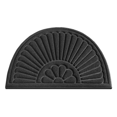 Oil Resistant Outside Rubber Backed Tufted Door Mats for Heating Mats  Semi Circular Welcome Logo